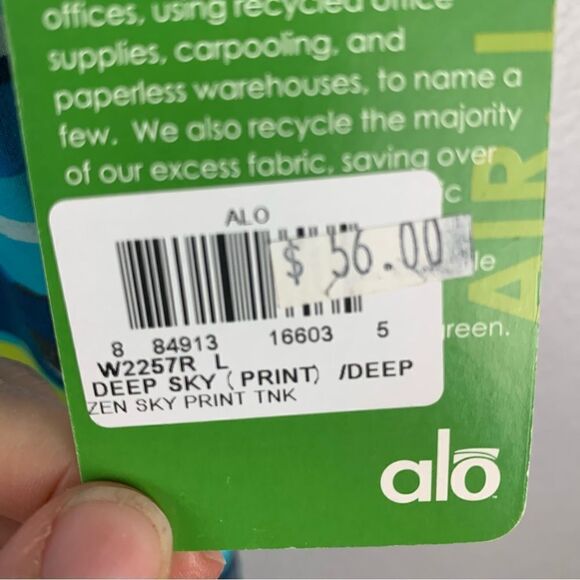 ALO Yoga Blue Multicolor Tank Top - Picture 9 of 9